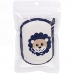 Губка для тела махровая детская "Львёнок Ричард", 13*8,5 см (зип пакет)