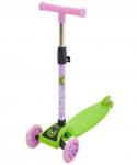 БЕЗ УПАКОВКИ Самокат 3-колесный Ridex Loop, 120/70 мм, зеленый/розовый