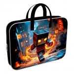 Папка текстильная на молнии ErichKrause с ручками Mine Block, A4+