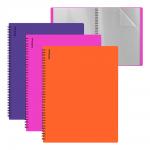 Папка файловая пластиковая на спирали ErichKrause Soft Caribbean Sunset, с 20 прозрачными карманами, A4, ассорти (в пакете по 3 шт.)