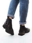 01-B44B-81A BLACK Ботинки демисезонные женские (натуральная кожа, текстиль, байка)