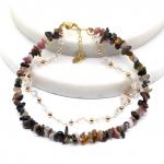 Анклет с натуральным турмалином, 22см