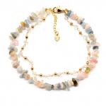 Анклет с натуральным природным бериллом, 22см