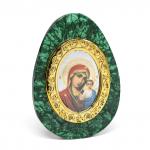 Икона из малахита яйцо "Богородица" 80*30*110мм.