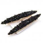 Большая заколка для волос с крошкой обсидиана черного 11,7*1,8*1,5см