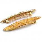 Большая заколка для волос с крошкой натурального цитрина 11,7*1,8*1,5см