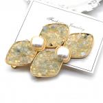 Зажим для волос Бантик с аквамарином 6,5*2,5см