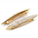 Большая заколка для волос с агатом голубым (сапфирин) 11,7*1,8*1,5см