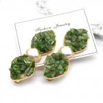 Зажим для волос Бантик с натуральным нефритом 6,5*2,5см