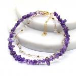 Анклет с натуральным природным аметистом, 22см