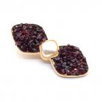 Зажим для волос Бантик с натуральным гранатом 6,5*2,5см