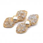 Зажим для волос Бантик с агатом голубым (сапфирин) 6,5*2,5см