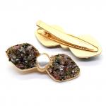 Зажим для волос Бантик с натуральным турмалином 6,5*2,5см