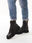 01-B2103B-9A BLACK Ботинки демисезонные женские (натуральная кожа, байка)