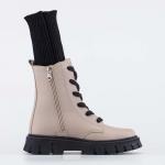 беж-чер ботинки школьная, подростковая Нат. кожа