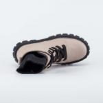 беж-чер ботинки школьная, подростковая Нат. кожа