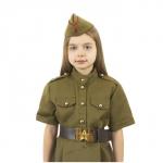 Карнавальный костюм военного: платье с коротким рукавом, пилотка, р-р 32, рост 122-128 см