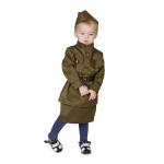 Карнавальный костюм «Солдаточка», пилотка, гимнастёрка, ремень, юбка, 1-2 года, рост 82-92 см