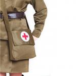 Костюм военного «Санитарочка»: пилотка, гимнастёрка, ремень, юбка, сумка, р. 40-42