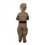 Костюм военного для мальчика: гимнастёрка, галифе, пилотка, трикотаж, хлопок 100%, рост 92 см, 1.5-3 года