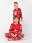 Пижама детская кулирка с брюками "ЛАПЛАНДИЯ" КРАСНЫЙ