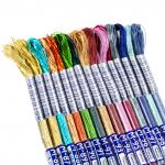 Нитки для вышивания "Gamma" мулине  ЖТ / JT металлик 100\% полиэстер 12 x 11 м