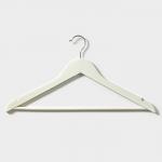 Плечики - вешалки для одежды Доляна, 44.5?23 см, 3 шт., с перекладиной, сорт Б, дерево клён, белые