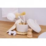 Корзина для хранения LaDо?m «Белл», плетёная, ручной работы, с крышкой, хлопок, 16?16?12 см, белая