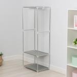 Вешалка - стойка напольная для одежды LaDо?m, 2 полки, 55?36?140 см, белая