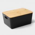 Контейнер для хранения с крышкой LaDо?m «Лаконичность», 31.5?22?15 см, тёмно - серый