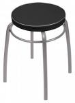 Табурет круглый Ника Элит до 150 кг,тем-сер, d сид.=32см, сталь/винилискож,h=49см/d=22мм,ТЭЛ/ТС Nika