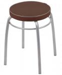 Табурет круглый Фабрик-1 до 150 кг,корич, d сид.=32см, сталь/винилискожа,h=46см/d=22мм,ТФ01/К Nika
