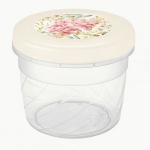 Банка с завинчивающейся крышкой 0,8л, декор беж 433154807 Phibo/Бытпласт