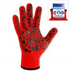 Перчатки трикотаж Премиум Колор с ПВХ, красн(р.9) 70гр 10пар/уп, цена за пару, 209/К Сибшнур