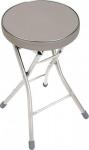 Табурет складной круглый до 120кг, серый, d сид.=32см, сталь/винилискожа, h=48см, ТБСК1/4, Nika