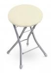 Табурет складной круглый до 120кг, слон.кость, d сид.=32см, сталь/винилискожа, h=44см, ТБСК2/1, Nika
