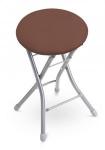 Табурет складной круглый до 120кг,корич, d сид.=32см, сталь/винилискожа, h=44см, ТБСК2/3, Nika