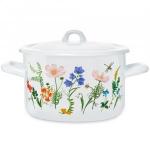 Кастрюля эмаль Луговые цветы 2,9л, цилиндрическая ЭТ-72486 Эстет
