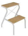 Табурет-стремянка Конек до 150кг, 45*42см (БЕЛЫЙ),h=56см,фанера 8мм/труба 0,9мм,вес3кг, ТС277Б ЗМИ