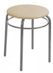 Табурет круглый Макси до 150 кг,бежев, d сид.=37см, сталь/винилискож,h=49см/d=22мм,ТНМ/Б Nika