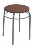 Табурет круглый Макси до 150 кг,корич, d сид.=37см, сталь/винилискож,h=49см/d=22мм,ТНМ/К Nika