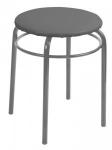Табурет круглый Макси до 150 кг,серый, d сид.=37см, сталь/винилискож,h=49см/d=22мм,ТНМ/С Nika