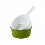 Дуршлаг с ручкой двойной d=19см зеленый 438430000 Полимербыт