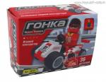 AUSINI, Конструктор "Гонка, Формула чемпионов: Карт "01 max" (бело-красный, 36дет.)