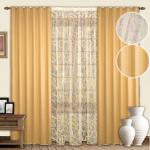 Комплект штор  № 001, (270*200)х2(270*350), золото