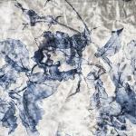 Бархат Цветы на синем 1