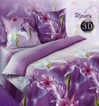 Комплект постельного белья 1,5-спальный поплин / Ирисы 3D