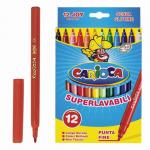 Фломастеры CARIOCA (Италия) Joy, 12 цв., суперсмываемые, вентилир.колпачок, картонная коробка,40614