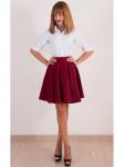 00351 Юбка-солнце бордовая.