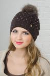 Шапка женская "Стразы 4" 3-х слойная